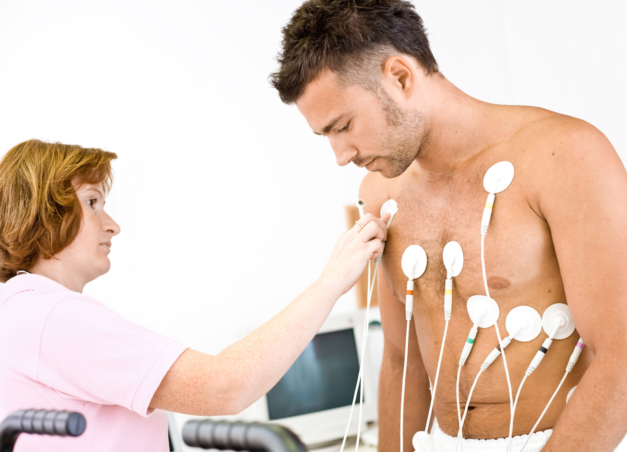 ECG Electrodes on male torso